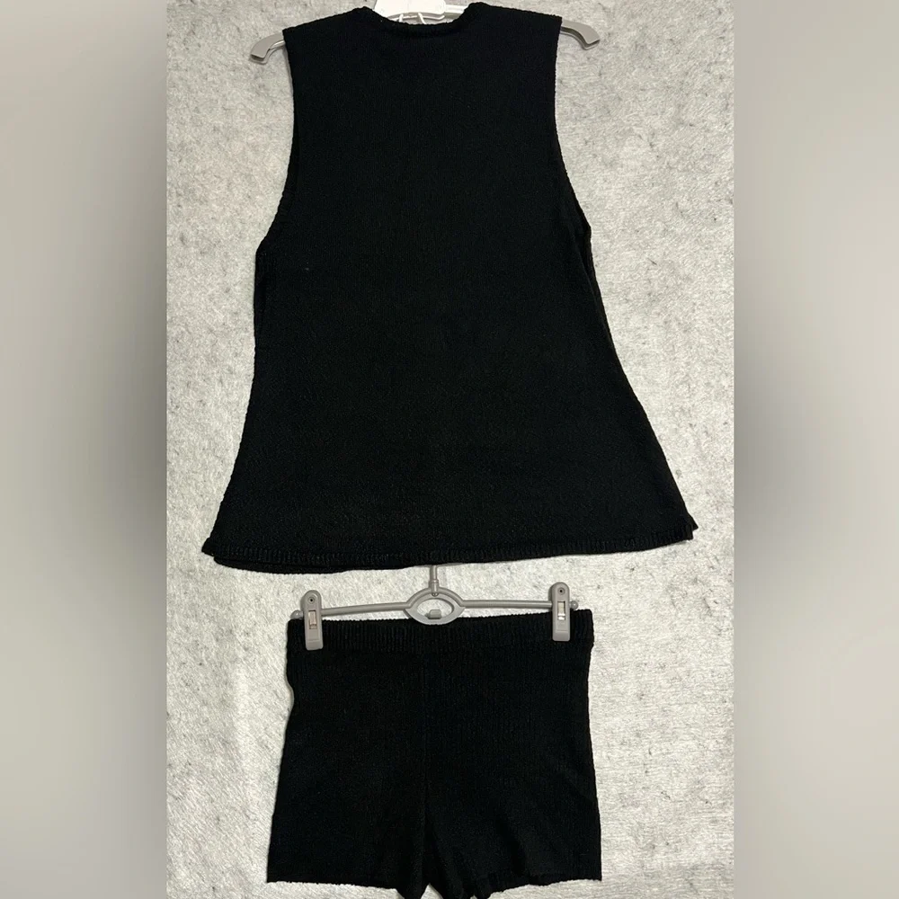 New*Free People Beach ‘Miranda’ Sleeveless Sweater/Short Set~SMALL ~in black - Picture 5 of 14